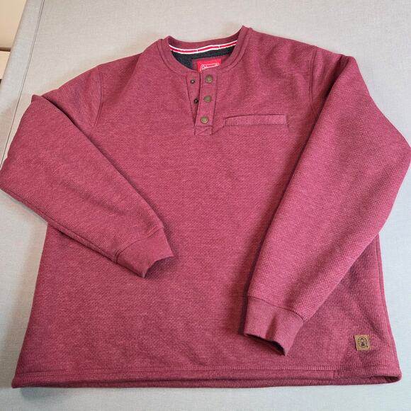Coleman Sherpa Lined Snap Pullover Sweatshirt Men’s XL Maroon Fleece - Picture 1 of 12